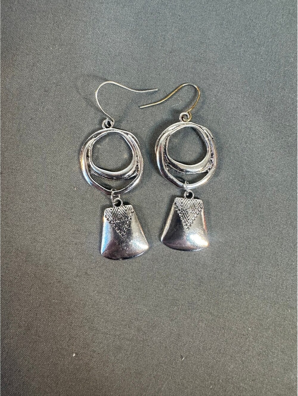 Silver Boho Geometric Dangle Earrings